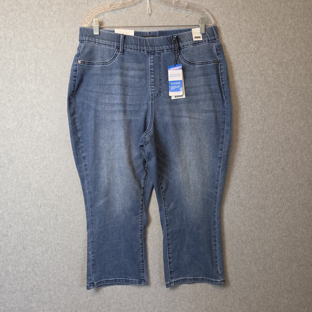 NWT Judy Blue High Waist Skinny Fit Pull On Capri Blue Jeans Women's 16W Stretch